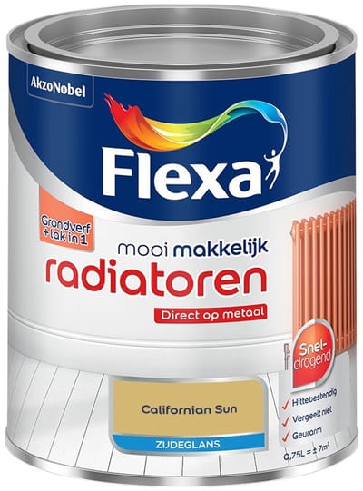 Flexa - Mooi Makkelijk Radiatoren Zijdeglans - Californian Sun - Mengverf - 750 Ml