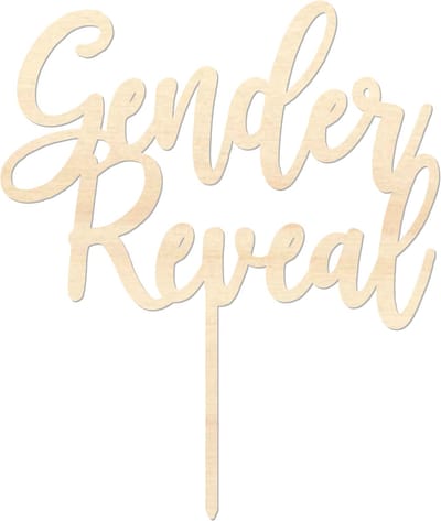 Houten caketopper / taarttopper - Gender Reveal - Taart / Cake topper op bestelling gemaakt