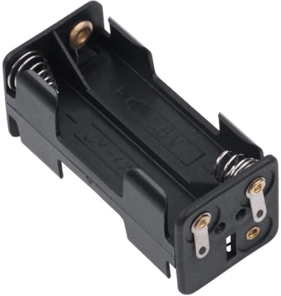 Batterijhouder 4x AAA - Vierkant - Zwart