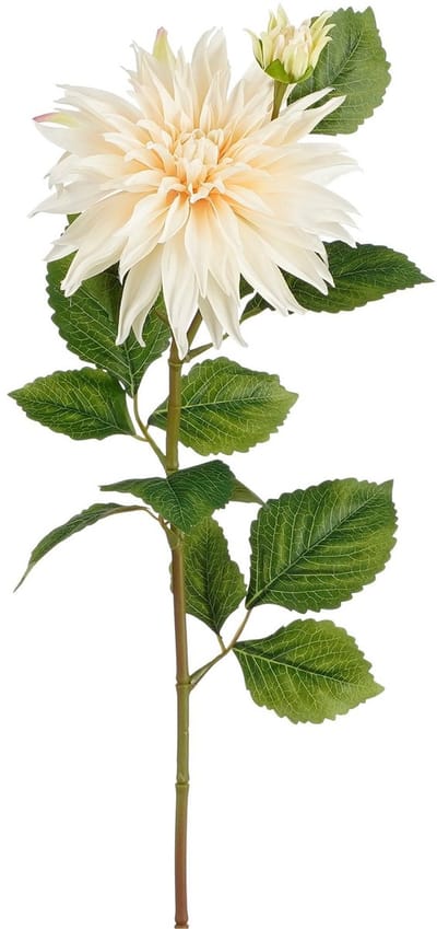 Mica Decorations Kunstbloem Dahlia Artistic - H74 cm - creme wit - kunststof - stelen kunstbloemen - boeket - bloemetjes