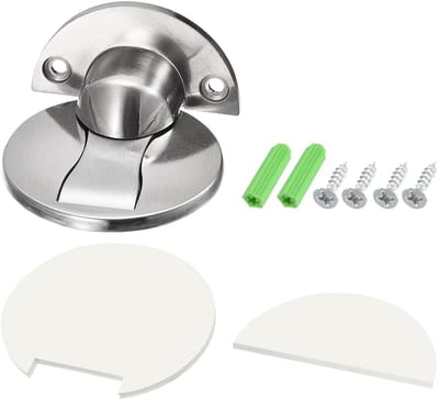 Dailygoody - Magnetische deurstopper - Vloerstopper 2 stuks - Zinklegering - Zelfklevend en schroefbevestiging - Geschikt voor slaapkamer en kantoor