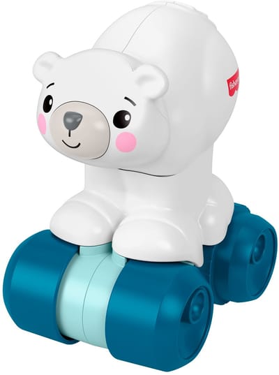 Mattel Fisher-Price kruipbeer blauw ontwikkelingsspeelgoed voor baby's.