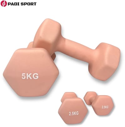 Padisport dumbells Roze 2.5 en 5 kg - 5kg dumbells - gewichten set halters - gewichten set dumbbell