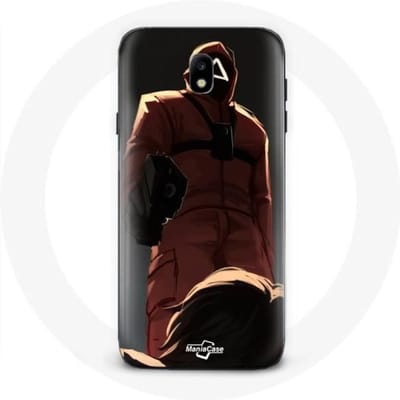 Samsung Galaxy J3 2017 Hoesje Inktvis Game Rode Soldaat met Driehoeksmasker rood