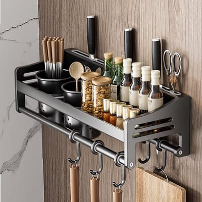 Unyqoos ® Kruidenrek en Keukenorganizer voor Muurmontage zonder Boren - Multifunctioneel en Robuust Ontwerp
