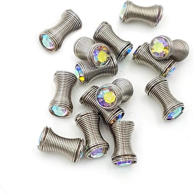 Haarspiraaltjes haarversiering met strass steentjes oliekleur 14 stuks