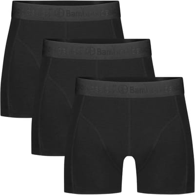 Bamboo Basics Heren Bamboe Boxershorts Rico (3-pack) - Zwart Ton Sur Ton - Ondergoed Heren - Boxershort Heren Lange pijp - Maat S