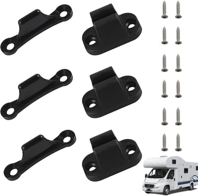 Deurstoppers Set - T-vorm blokken - Camper Beveiligen - Versterkt ABS Materiaal - 3 Stuks - Zwart