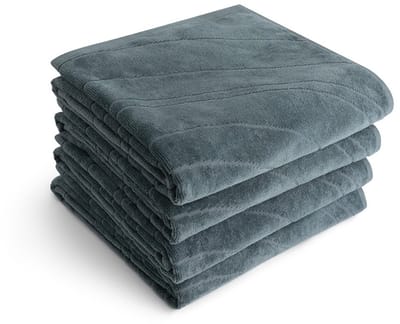 Yumeko handdoeken velours pebble blauw 50x100 - 4 st - Biologisch & ecologisch