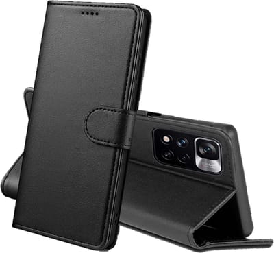 Hoesje Portemonnee voor Xiaomi Redmi Note 11 Pro Plus 5G Zwarte portemonnee met magnetische klep en kaartopslag