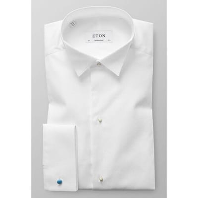 Eton Overhemd Piqué White Tie Shirt Wit / male