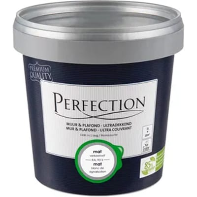 Perfection Ultradekkend Muurverf - Mat - Verkeerswit Ral 9016 - 1l