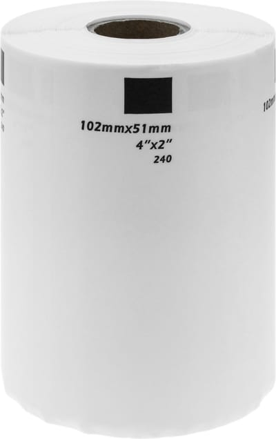 BeMatik - Rol van 600 zelfklevende etiketten compatibel met Brother DK-11240 102x51mm