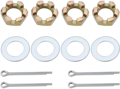 Dailygoods- Moer Kit 1 Inch - Aanhangermoerset - Koolstofstalen Wasmachines - Splitpennen 5,8 cm - Eenvoudig te Installeren - Geschikt voor Aanhangwagens - Aanhangwagenmoer