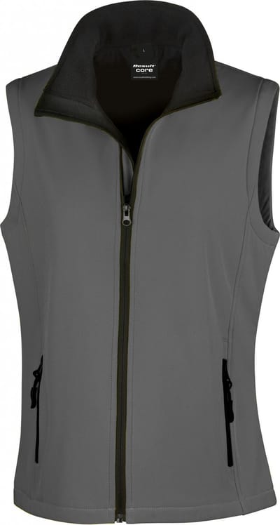 Result Women´s Printable Soft Shell Bodywarmer RT232F - CHARCOAL/BLACK - S