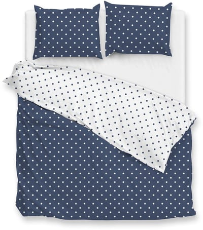 Zohome Dekbedovertrek Punta Di Cotone - Blauw - Tweepersoons - Dekbedhoes van 100% Katoen - Punten - 200x220 + 2 slopen 60/70 cm