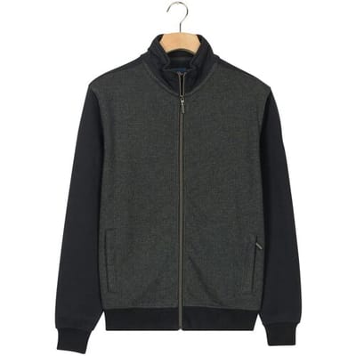 Baileys Vest 2-Tone Jacquard Sweat Full Zip Dark Forest / male