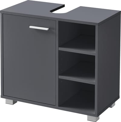 Wastafelonderkast badkamermeubel 55,6x60x31 cm donkergrijs