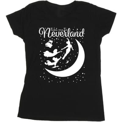 Disney Dames/Dames Peter Pan Neem me mee naar Neverland Katoenen T-Shirt (Zwart)