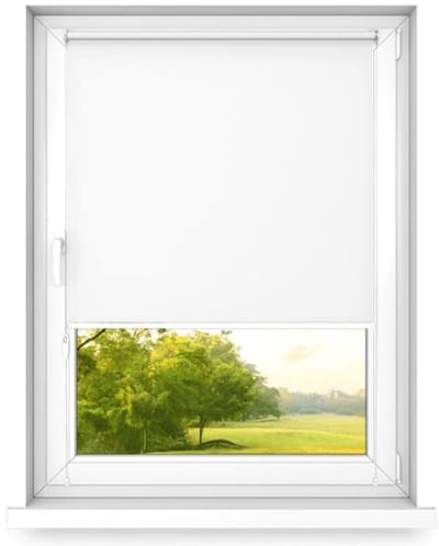time4blinds dag en nacht dubbel rolgordijn mini - raamrolgordijn dag en nacht - rolgordijn zonder boren - zonwering - rolgordijnen voor slaapkamers - 400x1000mm – Klassiek Wit – Linkszijdig