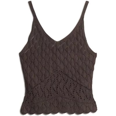 Blouse Superdry Débardeur en crochet sans manches marron