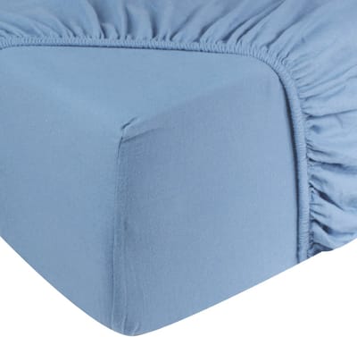 DoubleDry Hoeslaken Flanel 100% Zacht Katoen - Tweepersoons 180x200 cm - Rondom Elastiek - Wolkblauw