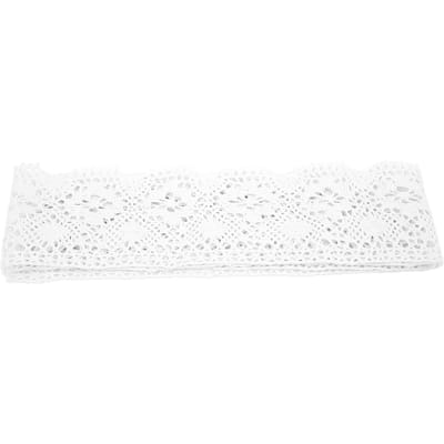 Ruban Dentelle Fil de Coton 10 Yards Écologique Accessoires Décoratifs pour Décoration de Vêtements DIY blanc