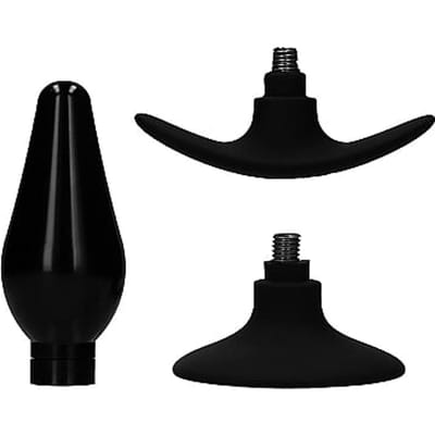 Interchangeable Butt Plug Set - Pointed Large - Zwart