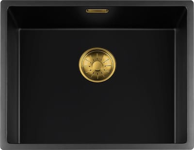 Lorreine Black Quartz Series spoelbak 5040cm Plug Gold 50BQ-FU-Gold