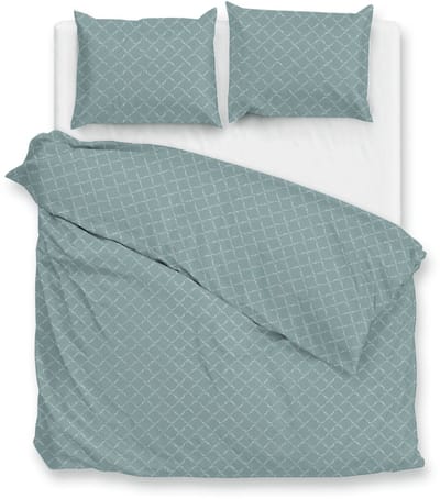 Zohome Dekbedovertrek Linea di Satinado - Groen - Tweepersoons - Dekbedhoes van 100% Katoen-Satijn - Ruiten - 200x220 + 2 slopen 60/70 cm