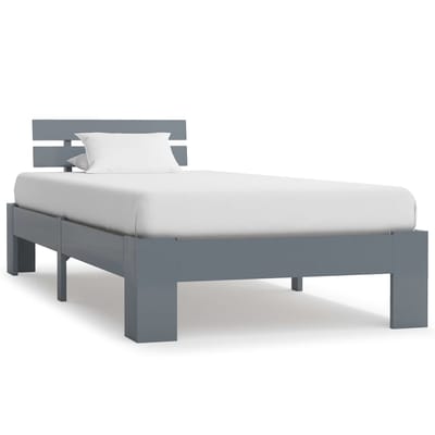 vidaXL - Bedframe - massief - grenenhout - grijs - 90x200 - cm