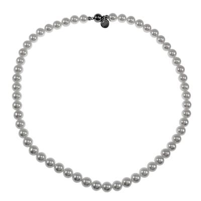 47cm x 8mm Ketting Dames - Choker - RVS - Gebroken Witte Natuurlijke Schelp Parelsketting - Halsketting