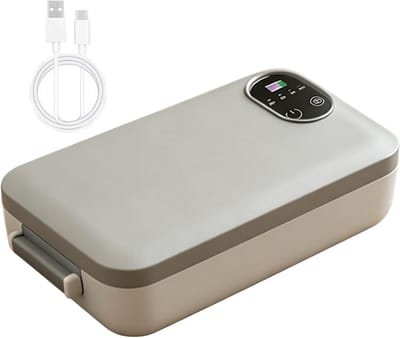 Verwarmde Lunchbox - Warmhoudbox Elektrisch - Maaltijden Warm Houden - Geen Water Nodig - 264 cm Lengte - Grijs