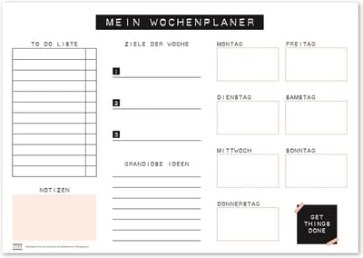Set van 2 Bureauonderleggers DIN A3 - Afscheurblok voor Weekplanning, To-Do Lijst en Notities