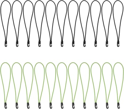 22 Stuks Stoere Spanbanden met Haken - 26 cm Elastische Bagagespanner voor Zeilen en Kamperen