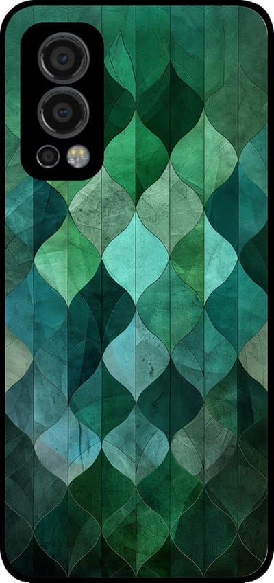 Smartphonica Telefoonhoesje Geschikt voor OnePlus Nord 2 5G met groene bladeren opdruk - TPU backcover case green leaf design - Groen geschikt voor OnePlus Nord 2 5G