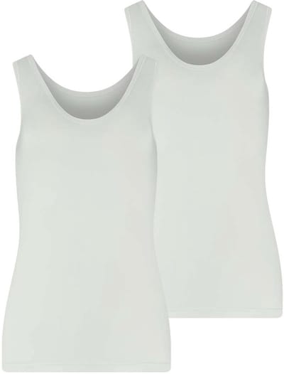 RJ Bodywear RJ dames Pure Color dames hemd (2-pack) - wit