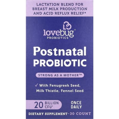 LoveBug Probiotics, probiotica voor postpartum vrouwen, 20 miljard CFU, 30 eenheden