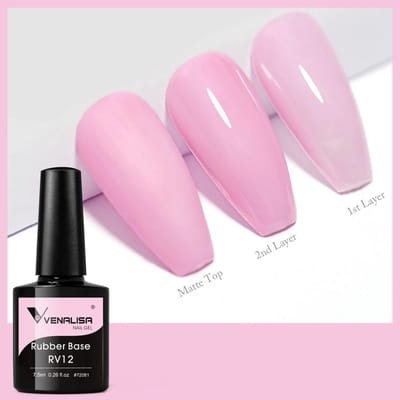 Venalisa Rubber Base UV Gellak Mauve Roze - 7.5 ml - RV12 - Rubber Base Coat - Rubber Base Gel - Rubber Base Gellac - Venalisa Gellak - Gellak Nagellak