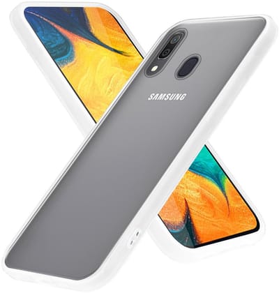 Cadorabo Hoesje geschikt voor Samsung Galaxy A20 / A30 / M10s in Mat Transparant - Hybride beschermhoes met TPU siliconen Case Cover binnenkant en matte plastic achterkant
