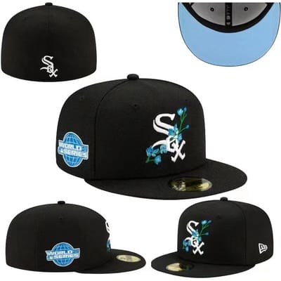 Chicago White Sox maat pet, gesloten hoed, honkbalpet, zonneklep, geborduurde hoed, diverse kleuren 718 gray