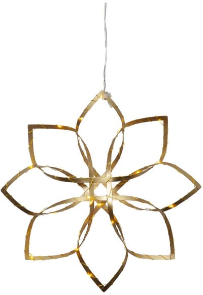 Star Trading Verlichte metalen ster 'Amaze' in goud, hanglamp met kerstster, goud, Ø 30cm