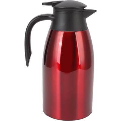 Thee Vacuüm Pot 304 Roestvrij Staal Lekdicht Deksel 2L Capaciteit Draagbaar Handvat Eenvoudige Reiniging Koffie L(for 6.5-9kg) wijnrode kleur