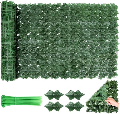 Kunstmatige Klimop Haag 3x1 m - Donkergroene Kunststof Haag met UV-bestendige - Privacy Scherm voor Balkon en Tuin of Terras