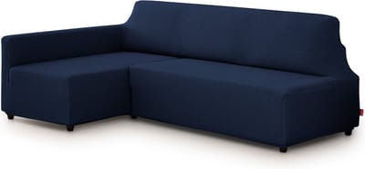 Belmarti® Bankhoes Bali Chaise Longue Links 195-220cm breed - Blauw - geschikt voor banken zonder armleuningen - multi-elastische kwaliteit met uitzonderlijk aanpassingsvermogen