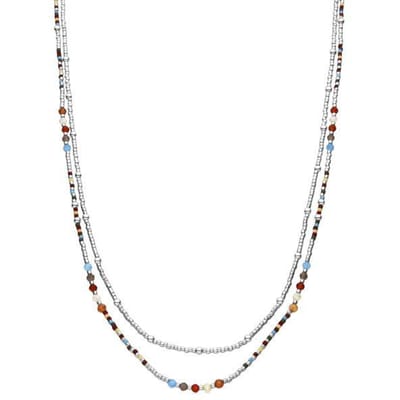 Luxenter Ketting van 925 sterling zilver en granaatkristal met rhodiumafwerking - Lareth