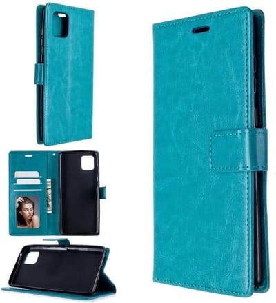 Bookcase Geschikt voor: Samsung Galaxy A22 5G - Turquoise - Portemonnee hoesje