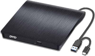 longziming-Externe CD/DVD Drive - Lezer & Brander - Externe DVD Speler - 1 stuk - USB 3.0 - 5Gbps - Type-C adapter inbegrepen - Plug-and-play - Slank en draagbaar - Voor Windows