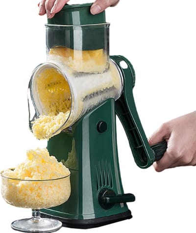 Handmatige ijsscheermachine, compacte ijsbreker en multifunctionele groentesnijder, handbediend voor thuisgebruik (groen)