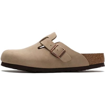 Klompen BIRKENSTOCK Boston Soft Footbed Suede Leather Narrow Brown